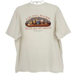 Tommy Bahama Cream Cocktail Graphic T Shirt Mens Large Casual Resort Vacation